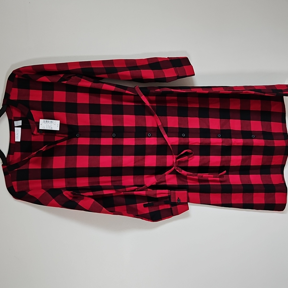Place Shirt Dress Black Red Buffalo Plaid NEW SZ S Holiday Fall Vibes